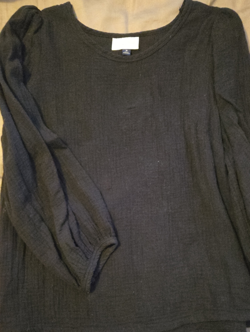 Universal Thread Black Long-Sleeve Textured Top